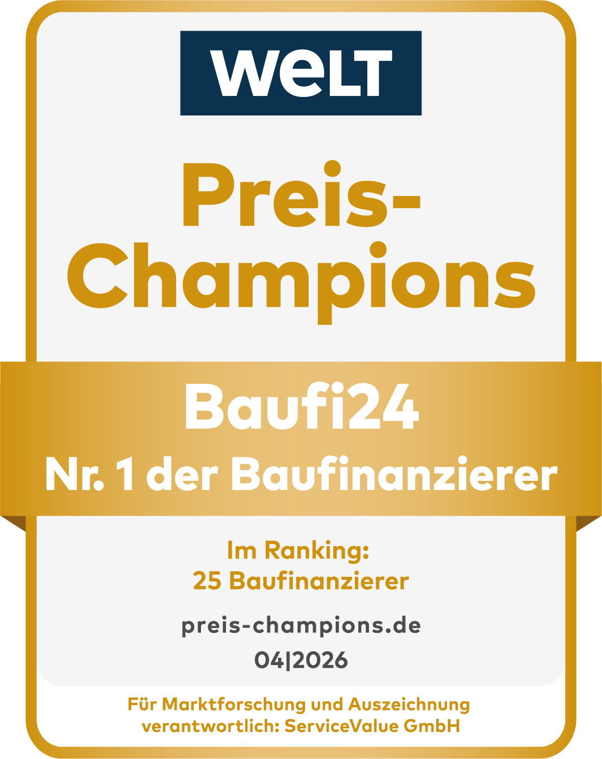 WELT-Siegel_Preis-Champions_Nr. 1_GOLD_2026_Baufi24