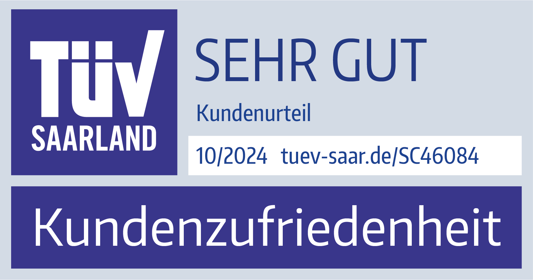 Siegel TÜV Kundenzufriedenheit 2024 Baufi 24 SC46084