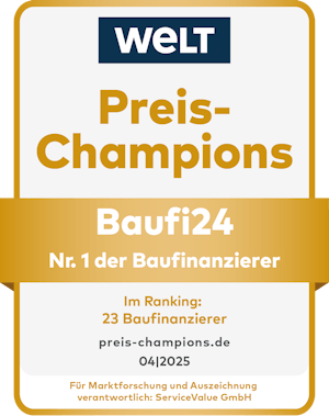 Baufi24 Baufinanzierung Testsieger DIE WELT - Preis Champion Baufi24 Baufinanzierung Testsieger DIE WELT - Preis Champion